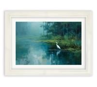 Exceptional Art Misty Lake Great Egret - Cream Hurstwood frame - Misty Lake Great Egret - 38 x 50cm (A3)