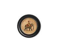 Exceptional Art Mughal Emperor on Elephant RF - Oxford round frame - 44 x 44cm - Oxford Round