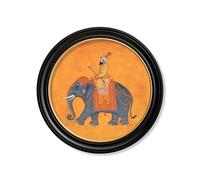 Exceptional Art Royal Saffron Mughals - Oxford round frame - Left Facing Mughals - 96 x 96cm - Oxford Round