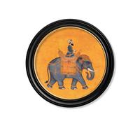 Exceptional Art Royal Saffron Mughals - Oxford round frame - Right Facing Mughals - 70 x 70cm - Oxford Round