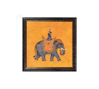 Exceptional Art Royal Saffron Mughals - Oxford square frame - Collection of 2 - 96 x 96cm - Oxford Square