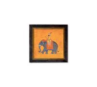 Exceptional Art Royal Saffron Mughals - Oxford square frame - Left Facing Mughals - 44 x 44 cm - Oxford Slim Square