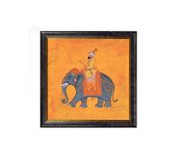 Exceptional Art Royal Saffron Mughals - Oxford square frame - Left Facing Mughals - 96 x 96cm - Oxford Square