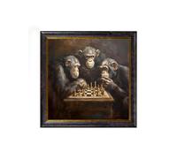 Exceptional Art The Chess-Playing Chimps - Oxford Square Frame - 70 x 70cm