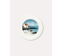 Exceptional Art The Coastal House - Oxford Strong White round frame - The Coastal House - 44 x 44 cm