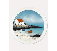 Exceptional Art The Coastal House - Oxford Strong White round frame - The Coastal House - 96 x96cm