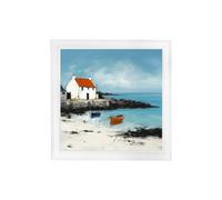 Exceptional Art The Coastal House - Strong White Hurstwood square frame - 96 x 96cm