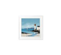 Exceptional Art The Coastal Lighthouse - Strong White Hurstwood square frame - The Coastal Lighthouse - 44 x 44 cm