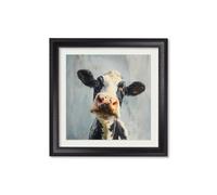Exceptional Art The Curious Cow - Black Hurstwood square frame - 96 x 96cm