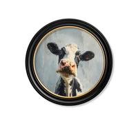 Exceptional Art The Curious Cow - Oxford round frame - 96 x 96cm