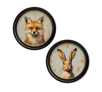Exceptional Art The Fox & The Hare - 70 x 70cm - Oxford Round - Collection of 2