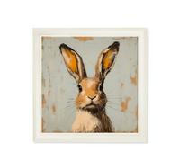 Exceptional Art The Fox & The Hare Square - 70 x 70 - Hurstwood Cream - The Hare