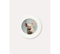 Exceptional Art The Giggly Pig - Oxford Strong White round frame - The Giggly Pig - 44 x 44 cm