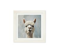 Exceptional Art The Goofy Alpaca - Cream Hurstwood square frame - 96 x 96cm