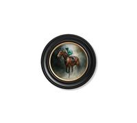 Exceptional Art The Irish Racehorses - Oxford round frame - Left Facing Racehorse - 44 x 44 cm
