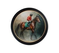 Exceptional Art The Irish Racehorses - Oxford round frame - Right Facing Racehorse - 96cm x 96cm