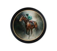 Exceptional Art The Irish Racehorses - Oxford round frame - The Irish Racehorses Green - 96cm x 96cm