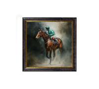 Exceptional Art The Irish Racehorses - Oxford square frame - Left Facing Racehorse - 96 x 96cm - Oxford Square
