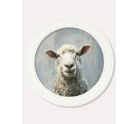 Exceptional Art The Jolly Sheep - Oxford Strong White round frame - 96 x 96cm