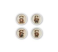 Exceptional Art The Little Farmers - 30cm White Round Box Frame - 30 x 30cm - White Round Box Frame - Collection of 4