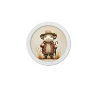 Exceptional Art The Little Farmers - 30cm White Round Box Frame - 30 x 30cm - White Round Box Frame - Little Lamb