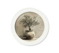 Exceptional Art The Olive Tree - Oxford Strong White round frame - 96 x 96cm