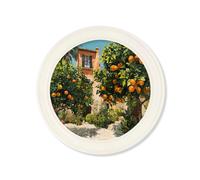 Exceptional Art The Orange Villa - Oxford Strong White Round Frame - 70 x 70cm
