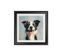 Exceptional Art The Smiley Sheepdog - Black Hurstwood square frame - The Smiley Sheepdog - 70 x 70cm