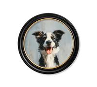 Exceptional Art The Smiley Sheepdog - Oxford round frame - 96 x 96cm