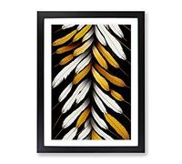 Exceptional Feathers Framed Print for Living Room Bedroom Home Office Décor, Wall Art Picture Ready to Hang, Black A3 Frame (34 x 46 cm)