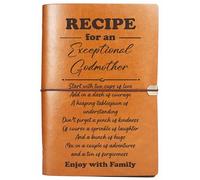 Exceptional Godmother Recipe Gifts-Mothers Day Birthday Christmas Gifts for Godmother-Appreciation Christening Thanks You Gifts-Removable Leather Blank Binder Recipe-Write in Your Own Recipes