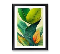 Exceptional Leaves Framed Wall Art Print A2 Black