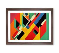 Exceptional Modern Abstract Art Framed Wall Art Print A2 Walnut