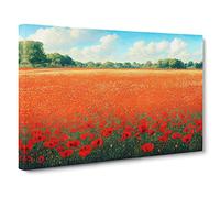 Exceptional Poppy Field Flowers Canvas Wall Art Print 30x20 Inch