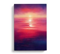 Exceptional Sunset Red, Pink, Red Canvas Print for Living Room Bedroom Home Office Décor, Wall Art Picture Ready to Hang, 30x20 Inch (76x50 cm)