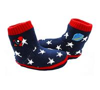 Exceptional Value Boys Slipper Socks Sherpa Fleece Lined Space Star Rocket Booties NEXT Non Slip, Multicolor, 9-12 shoe size