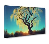 Exceptional Weeping Willow Tree Canvas Wall Art Print 30x20 Inch