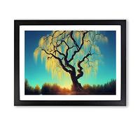 Exceptional Weeping Willow Tree H1022 Framed Print for Living Room Bedroom Home Office Décor, Wall Art Picture Ready to Hang, Black A3 Frame (46 x 34 cm)