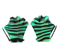 EXCEREY Kids Swimming Gloves Web Gloves Frog Pattern Hand Silicone Webbed Training GlovesWater Gloves (Green, One Size)