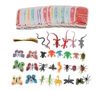 Exchange Cards Jar Shape Candy Gift Cards with Little Animal Props Innovative Funny Customizable Classroom Communicating Paper 30 Cards 30 Ribbons 30 Animal Toys