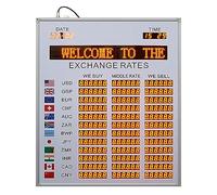 Exchange Rate Clock with LED Display, Automatic Updates, Power-off Memory, U Disk Transfer, for Banks and Financial Companies