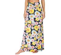 EXCHIC Women's Comfy Elastic High Waist Maxi Skirt Boho Flared A-Line Long Skirts (M, 3)