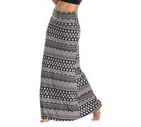 EXCHIC Women's Comfy Elastic High Waist Maxi Skirt Boho Flared A-Line Long Skirts (XL, 1)