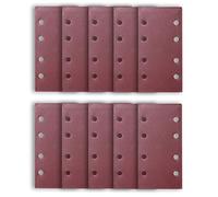 ExcInter 10PCS 93x185mm Sandpaper Sanding Paper 8 Holes Loop Sand Sheet Punched 60 Grits Fit Rectangular Orbital Sander