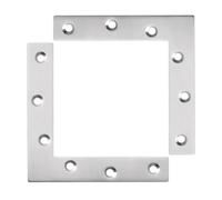 ExcInter 2PCS 120 x 120 mm Stainless Steel Angle Plate Corner Brace L Shaped Flat Repair Bracket