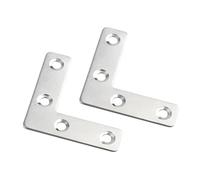 ExcInter 2PCS 50 x 50 mm Stainless Steel Angle Plate Corner Brace L Shaped Flat Repair Bracket