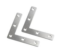 ExcInter 2PCS 80 x 80 mm Stainless Steel Angle Plate Corner Brace L Shaped Flat Repair Bracket