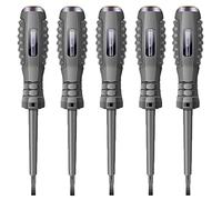 ExcInter 5Pcs Voltage Tester Pen Magnetic Pen Tip Steel Batch Slotted Screwdriver Multi-Functional Indicator