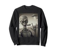 Excited Alien Selfie UFO Extraterrestrial Visitor Area 51 Sweatshirt