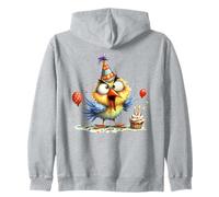 Excited Cartoon Chick Party Celebration Zip Hoodie